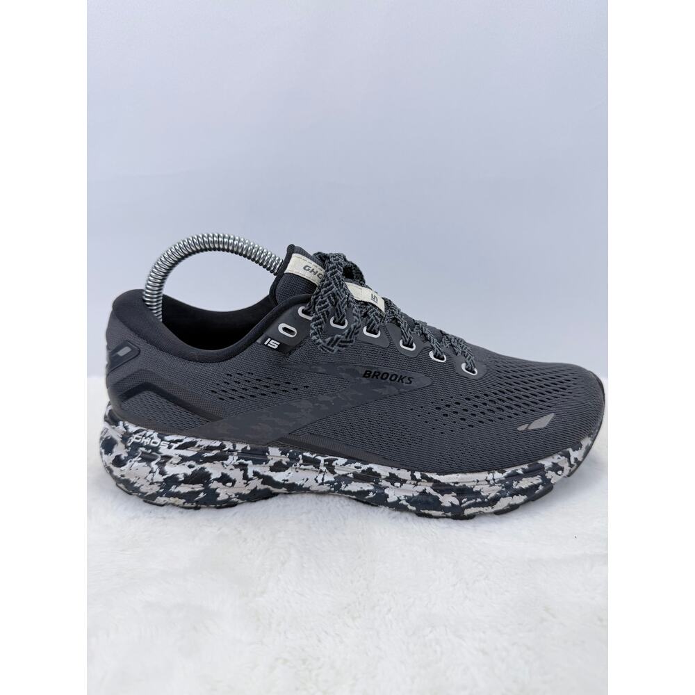 Brooks Ghost 15 Women’s Running Shoes Grey Black Marbled Midsole Size 8